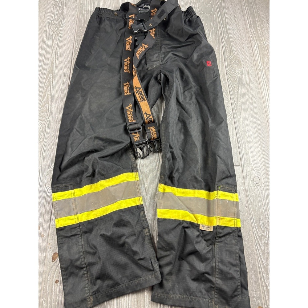 Viking Men's Journeyman 300D FR Suspender Pants-Black-Size: M Inseam 30